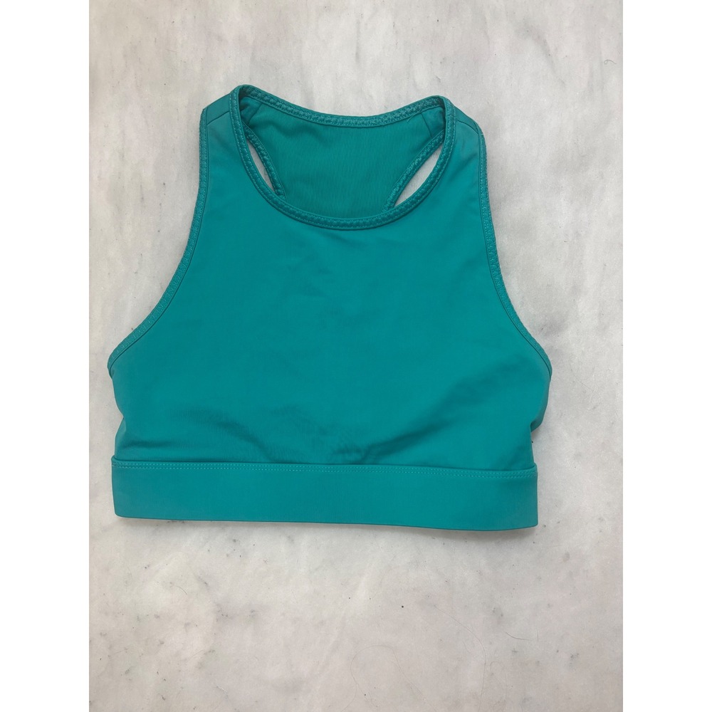 Fabletics Teal Racerback High Neck Sports Bra Strappy‎ Back Workout Fitness Sm